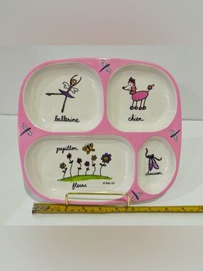 Baby Cie Ballerina Melamine Divided Kids Plate